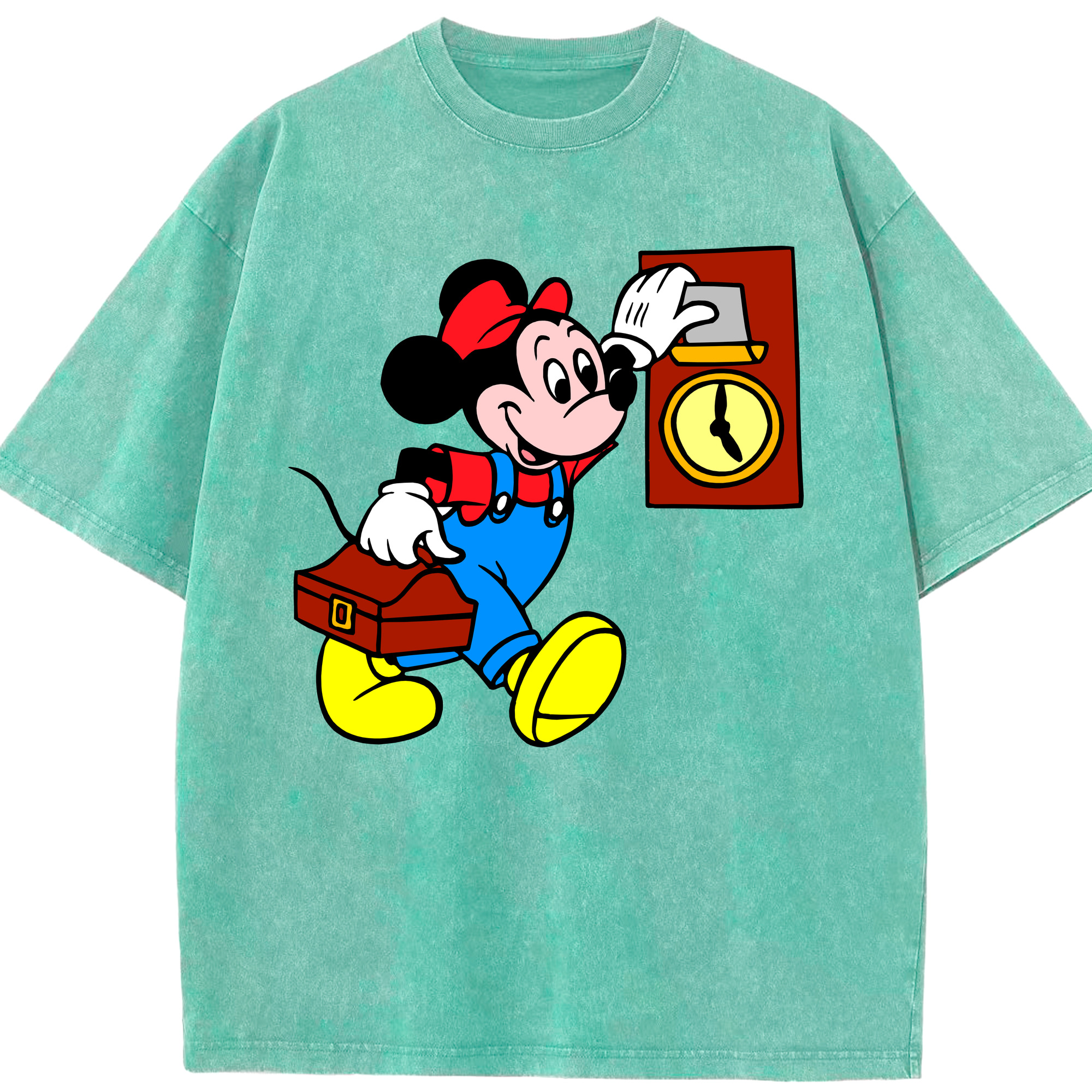 （画像用） ミッキーマウス Mickey Mouse 綿100% ヴィンテージ風 半袖Tシャツ（フロントプリント）
